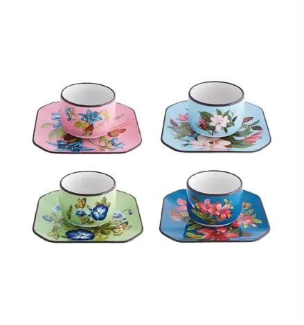 FÊTE VOS JEUX SET 4 COFFEE CUPS WITH SAUCERS Vista Alegre