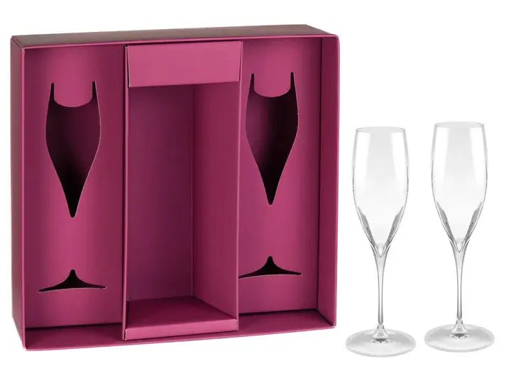 Gift Box, Set of 2 Flutes with Space Crystal House - Crystal House