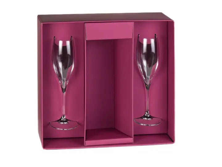 Gift Box, Set of 2 Flutes with Space Crystal House - Crystal House