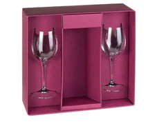 Gift Box, Wine Goblet Set of 2 with Space for Wine Bottle Crystal House