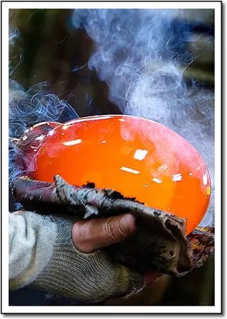 Glowing Ember Sculpture - 2058 Monarch Custom Glass