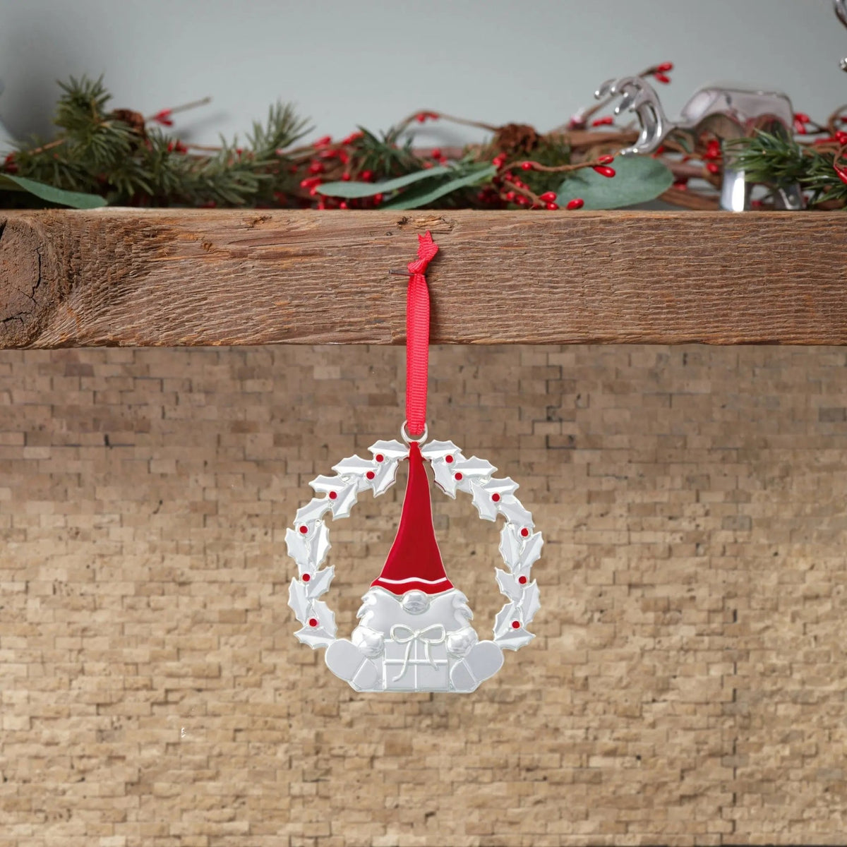 Gnome Wreath Ornament Nambé