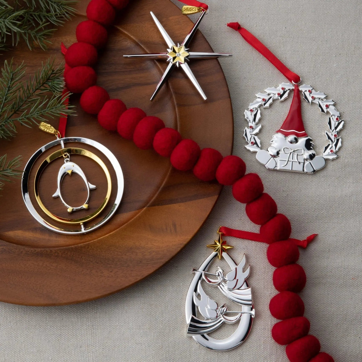 Gnome Wreath Ornament Nambé