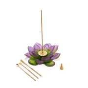 Green Pink Incense Holder - Jardin de Lotus Daum - Crystal House