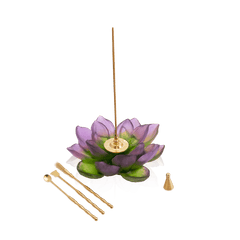 Green Pink Incense Holder - Jardin de Lotus Daum - Crystal House