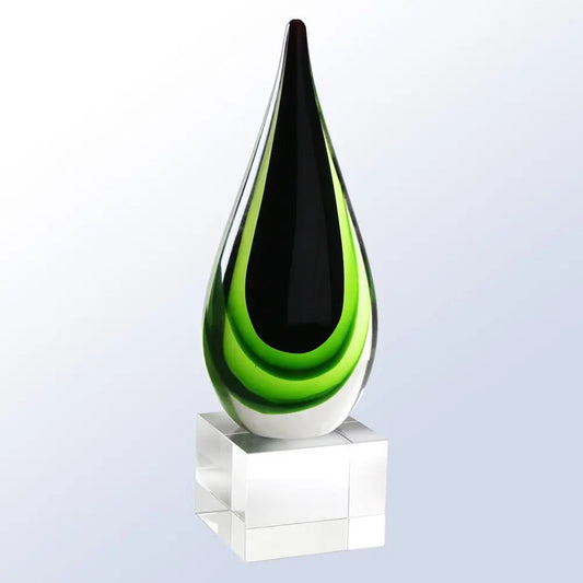 GREEN TEARDROP AWARD Crystal House - Prism