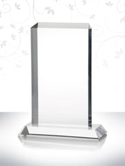 Hero Tall Rectangle Award Crystal House - RM