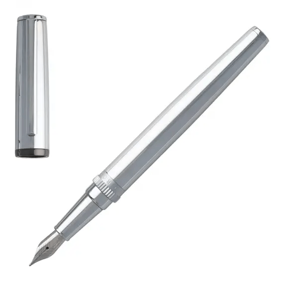 HUGO BOSS Ballpoint Pen Gear Metal Chrome (Dual Branding) Crystal House Promo