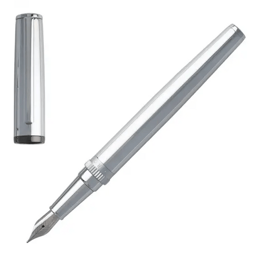 HUGO BOSS Ballpoint Pen Gear Metal Chrome (Dual Branding) Crystal House Promo