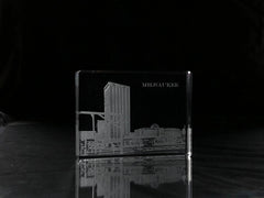 I Love Milwaukee Skyline Paperweight Crystal House