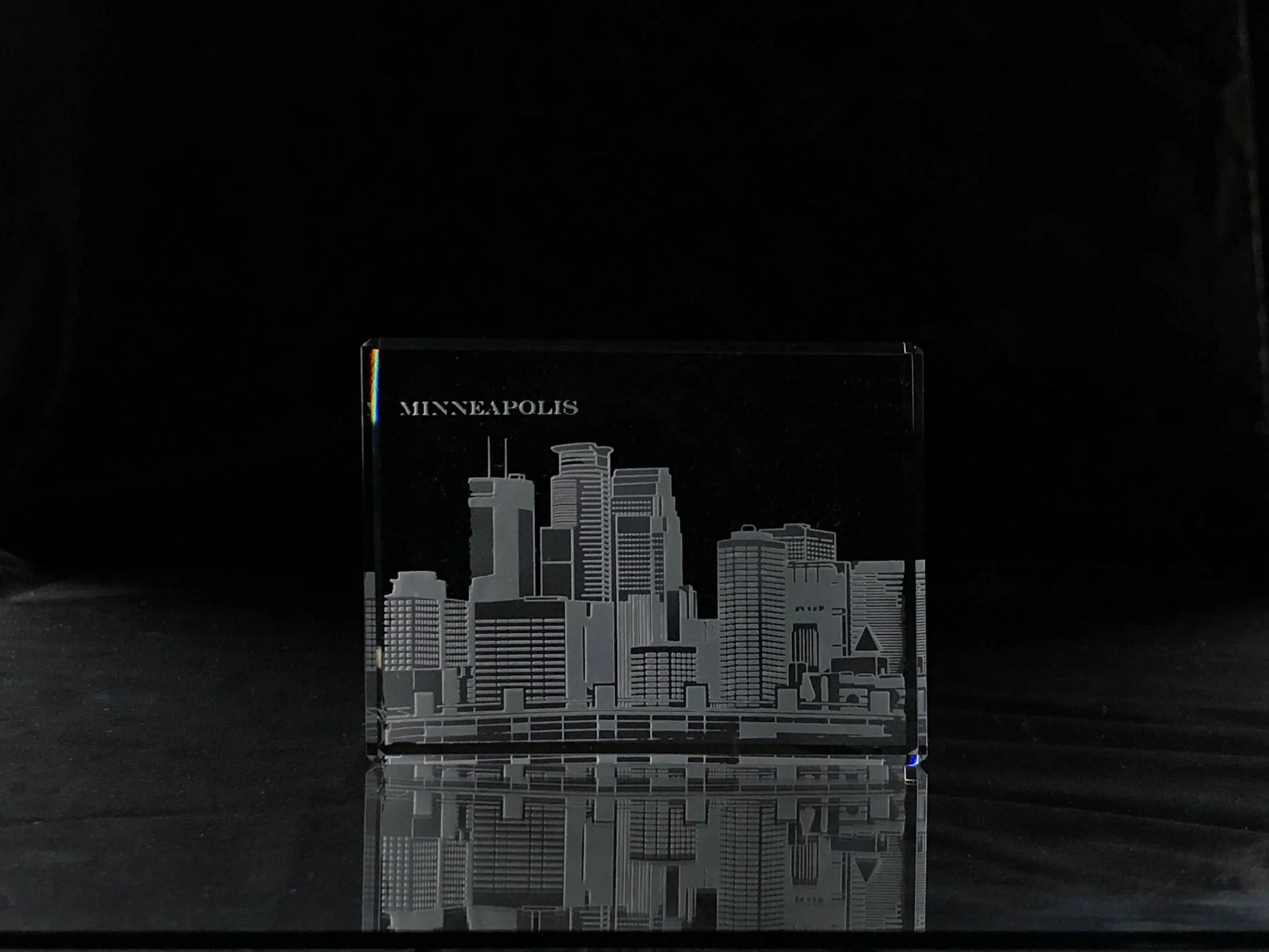 I Love Minneapolis Skyline Paperweight Crystal House