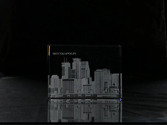 I Love Minneapolis Skyline Paperweight Crystal House