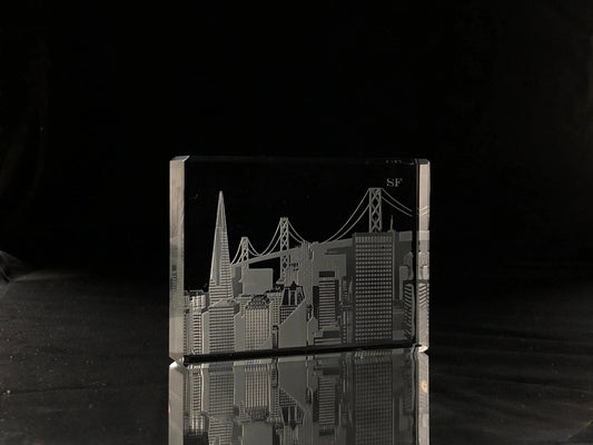 I Love San Francisco Skyline Paperweight Crystal House