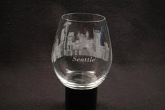 I Love Seattle Stemless Wine Glass Crystal House