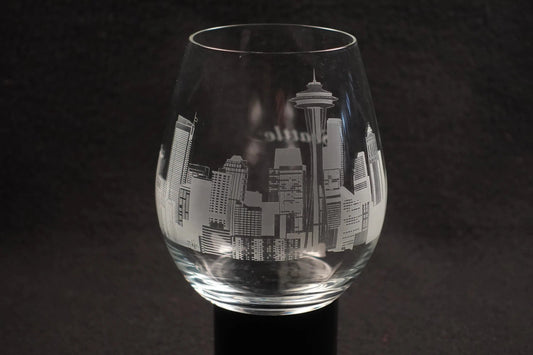 I love Seattle stemless wine glass