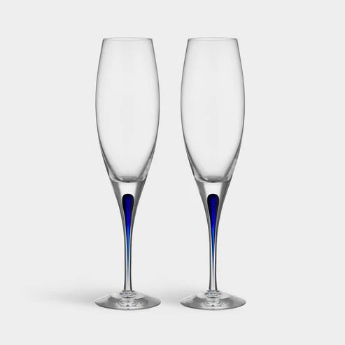 Intermezzo Blue Champagne pair Orrefors - Crystal House