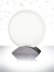 Job Well Done Crystal Circle Award with Aluminum Base Crystal House - RM