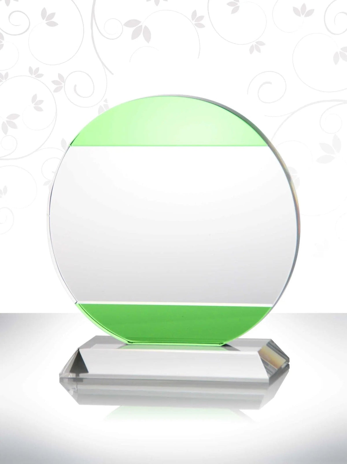 Job Well Done Green Strip Crystal Circle Award Crystal House - RM