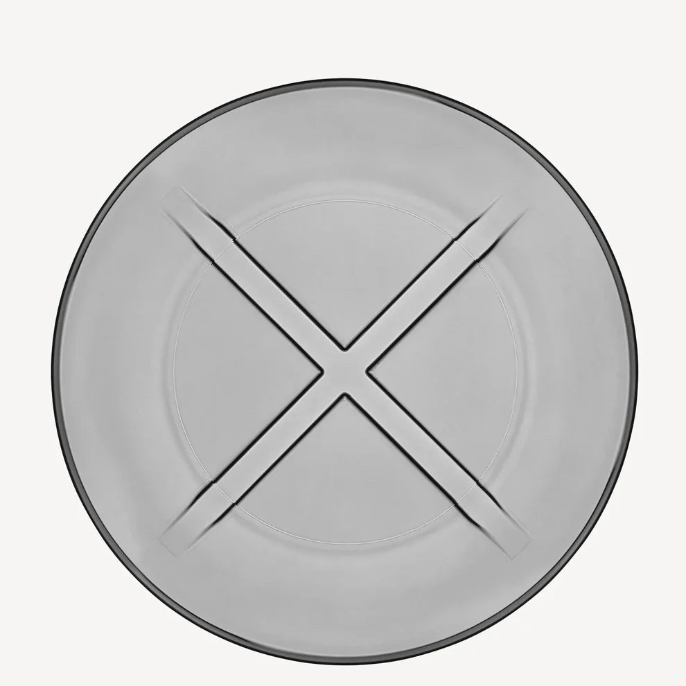 Kosta Boda Bruk Gray Salad Plate Glass Scandinavian Modern Dish Kosta Boda - Crystal House