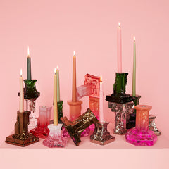 Rocky Baroque Candlestick Emerald Green Small Kosta Boda