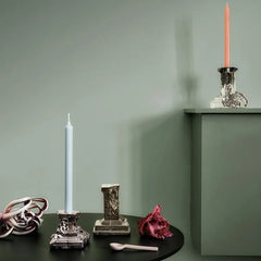 Rocky Baroque Candlestick Glossy Glaze Medium - Crystal House
