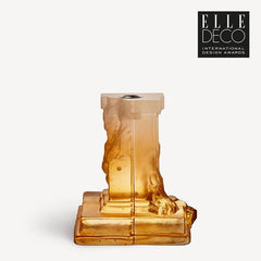 Kosta Boda Rocky Baroque Amber Candlestick Medium Elegant Dining Room Decor & Gift Kosta Boda - Crystal House