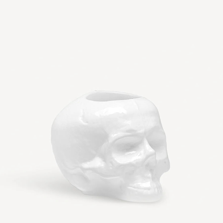 Kosta Boda Still Life Votive Off White Skull Glass Candle Holder Kosta Boda - Crystal House