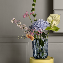 Crackle Circular Vase Tall Kosta Boda