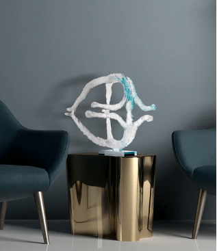 La Terre Blue by Louis Derbré 375 ex Daum - Crystal House