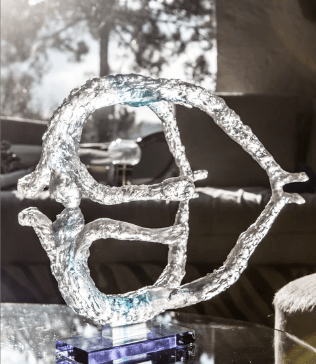 La Terre Blue by Louis Derbré 375 ex Daum - Crystal House
