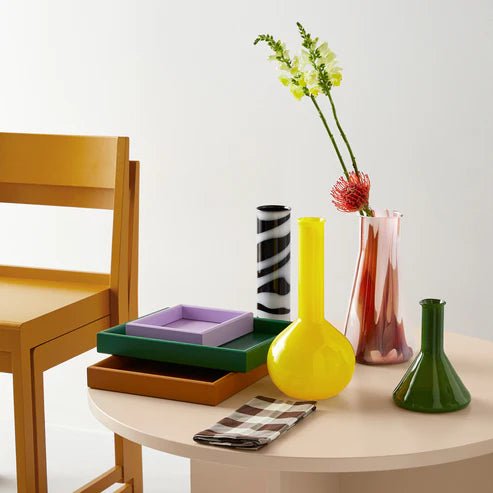 Lab Cylinder Vase Black/White Kosta Boda - Crystal House