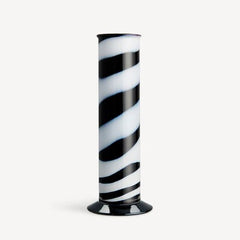 Lab Cylinder Vase Black/White Kosta Boda - Crystal House