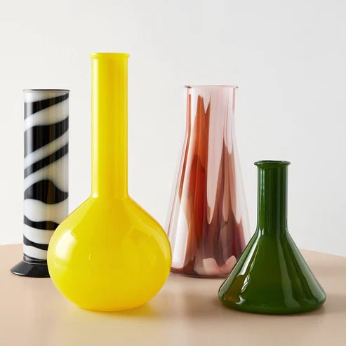 Lab Cylinder Vase Black/White Kosta Boda - Crystal House