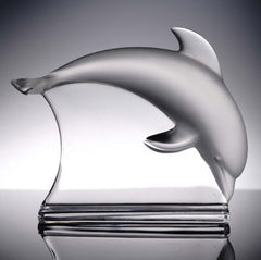Lalique Crystal Dolphin Sculpture Crystal House - Replacements