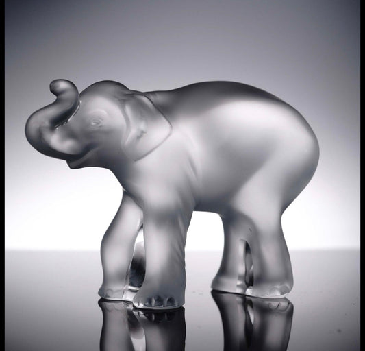 Lalique Crystal Paperweight, Timora - Elephant Baby Crystal House - Replacements