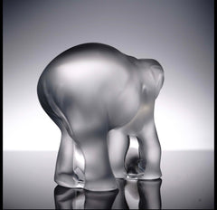 Lalique Crystal Paperweight, Timora - Elephant Baby Crystal House - Replacements