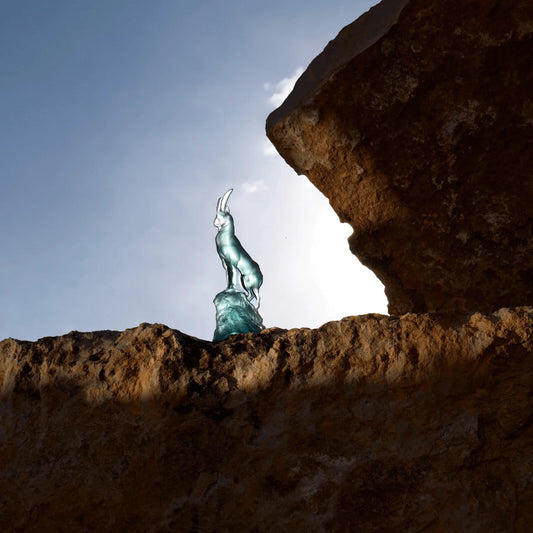 Lalique Ibex Persepolis Blue Crystal Sculpture – Luxury Wedding & Corporate Gift lalique - Crystal House