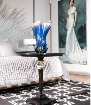 Large Midnight Blue Gilded Draped Vase Croisiere Daum - Crystal House