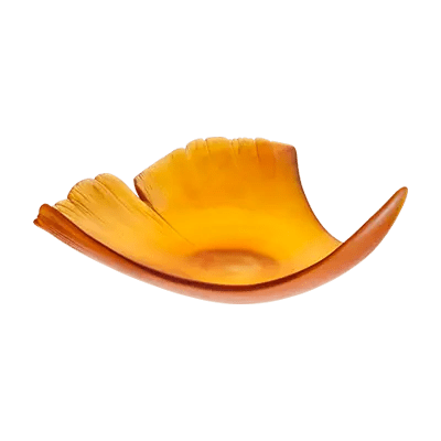 Large model amber Ginkgo leaf cutter Daum