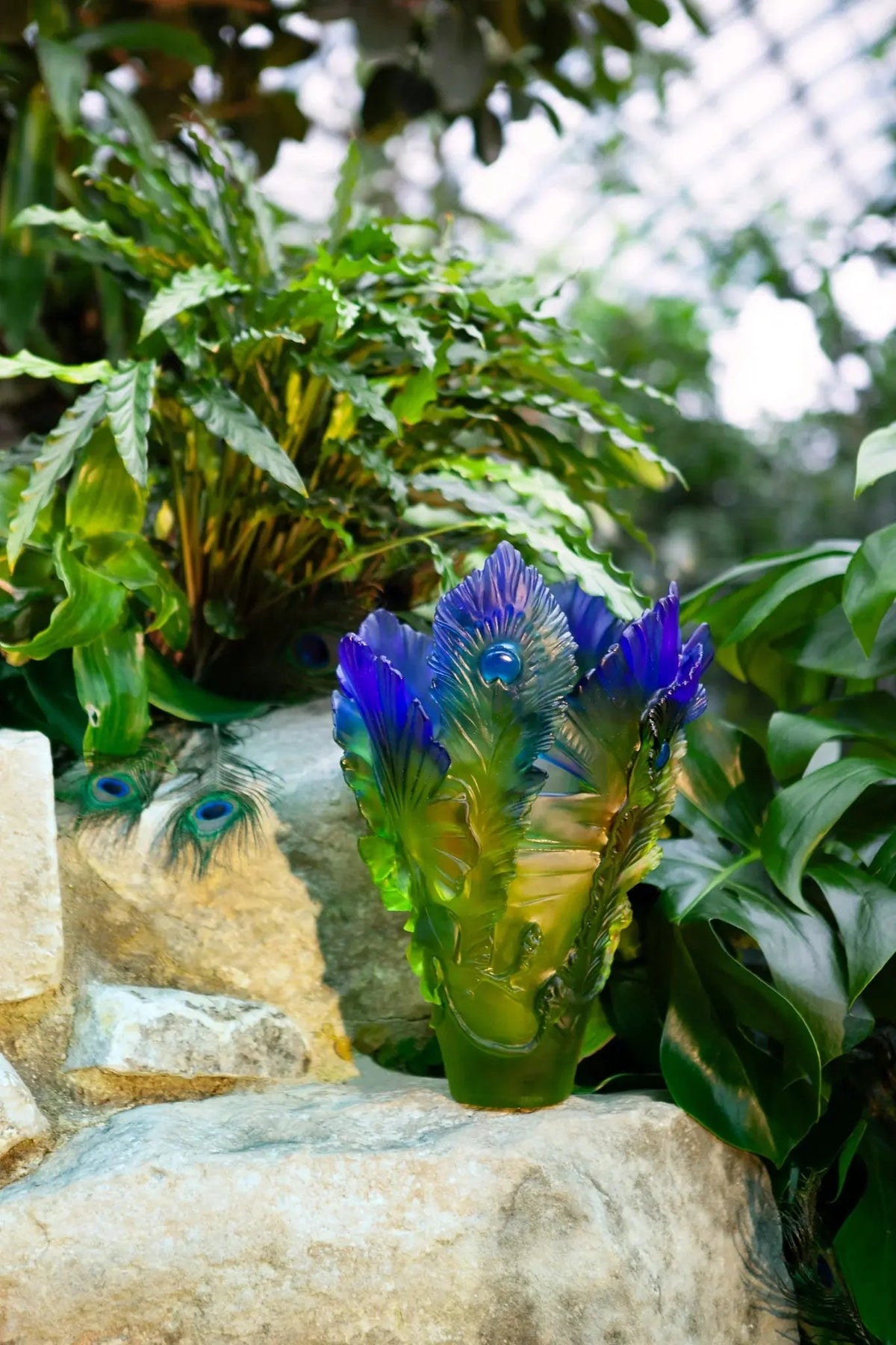 Large Vase - Fleur de Paon Exotique Daum