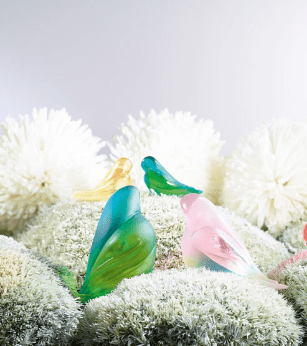 Love Birds in Green & Yellow by Pierre - Yves Rochon Daum - Crystal House
