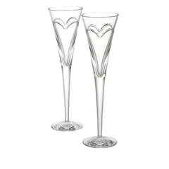 Love & Romance Toasting Engraved Champagne Flutes