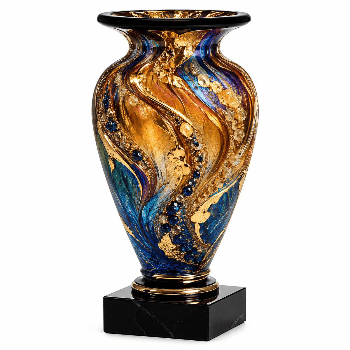 Luxury Crystal Vase Home Decor Indigo Athena - 1969 Monarch Custom Glass - Crystal House