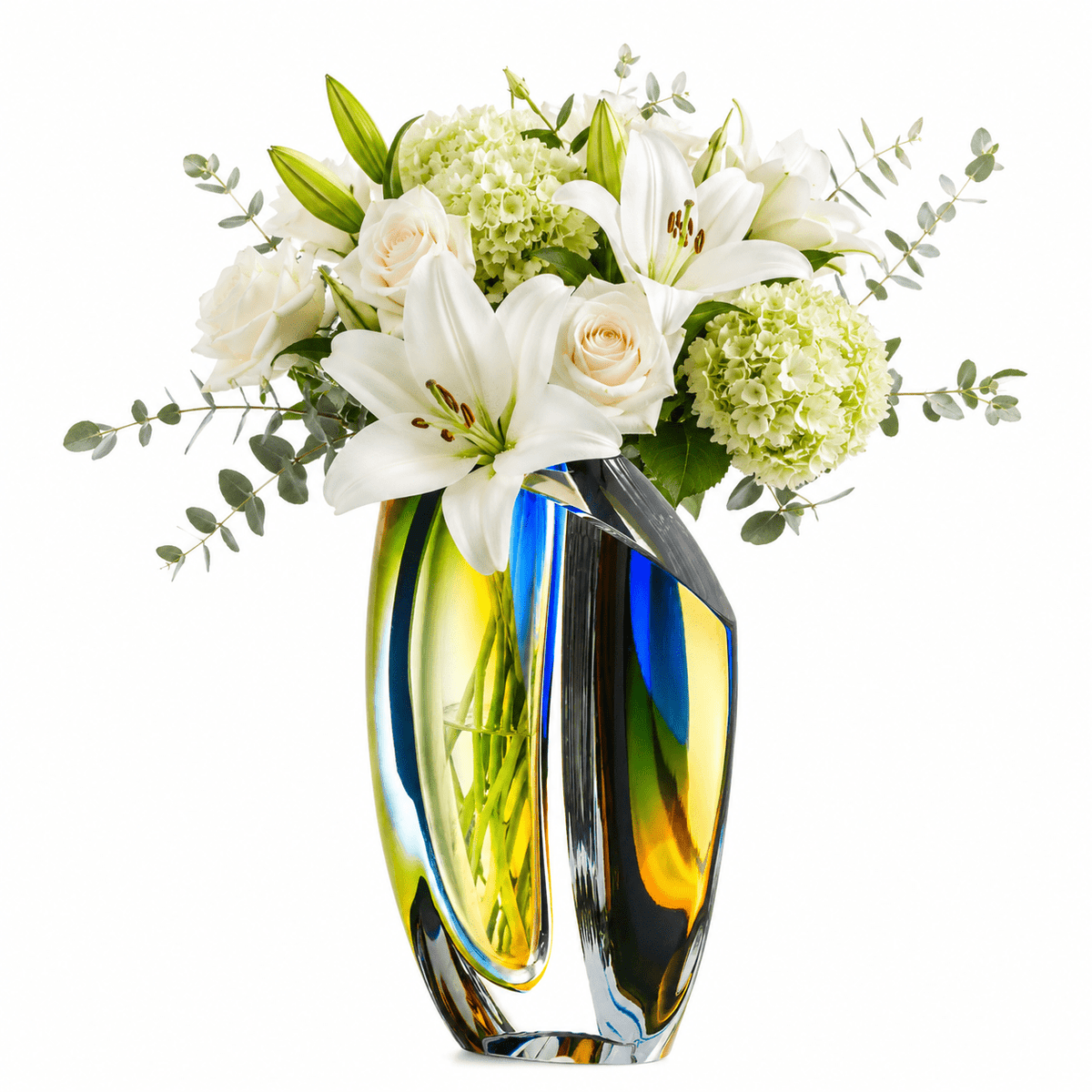 Luxury Crystal Vase Mirage Amber Large Art Glass - Premium Gift Kosta Boda - Crystal House