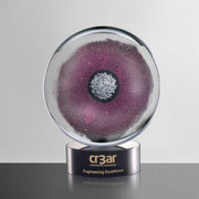 Luxury Rimini Optic Crystal Award with Intrepid Base USA Gift Trophy crystal edge - Crystal House