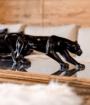 Magnum Black Panther Crystal Sculpture Daum - Crystal House
