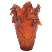 Magnum Horse Vase in Amber 175 ex Daum