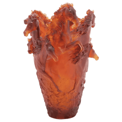 Magnum Horse Vase in Amber 175 ex Daum