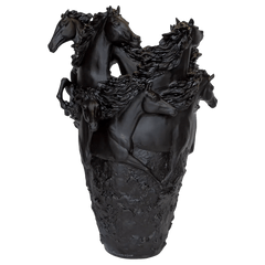 Magnum Horse Vase in Black 175 ex Daum