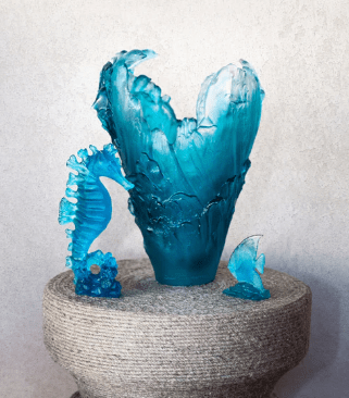 Maya Dolphins Large Vase Daum - Crystal House